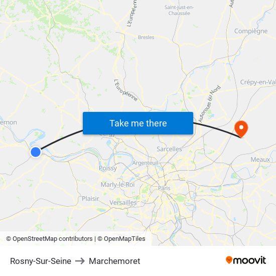 Rosny-Sur-Seine to Marchemoret map