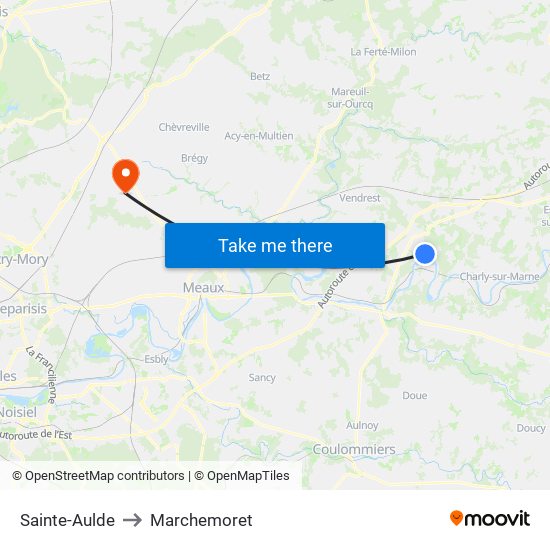 Sainte-Aulde to Marchemoret map