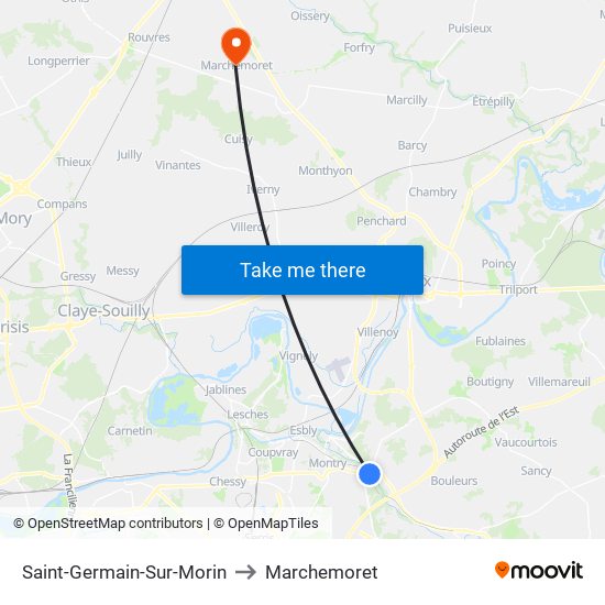 Saint-Germain-Sur-Morin to Marchemoret map
