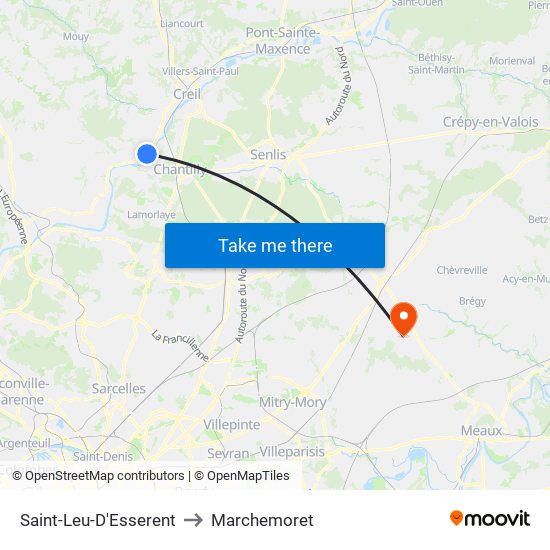 Saint-Leu-D'Esserent to Marchemoret map