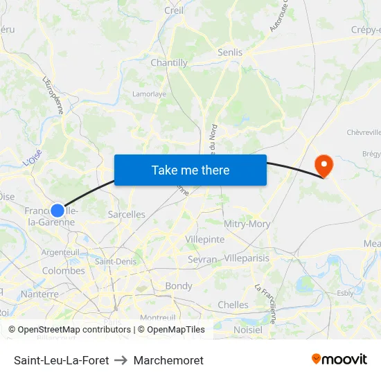Saint-Leu-La-Foret to Marchemoret map
