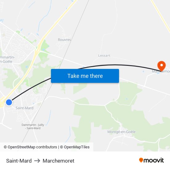 Saint-Mard to Marchemoret map