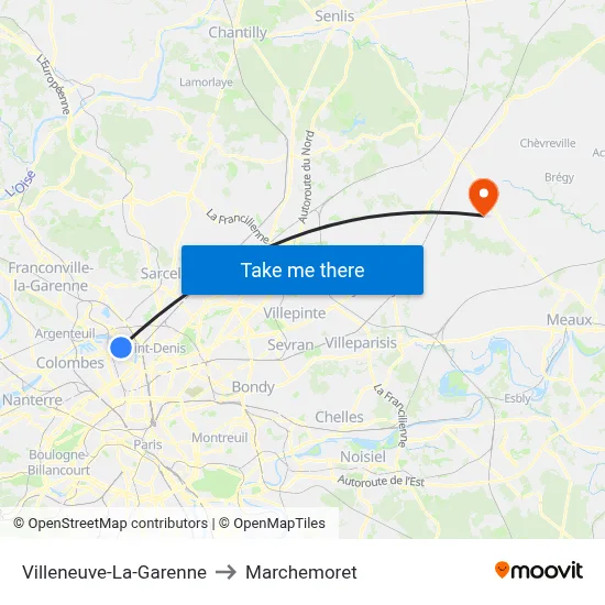 Villeneuve-La-Garenne to Marchemoret map