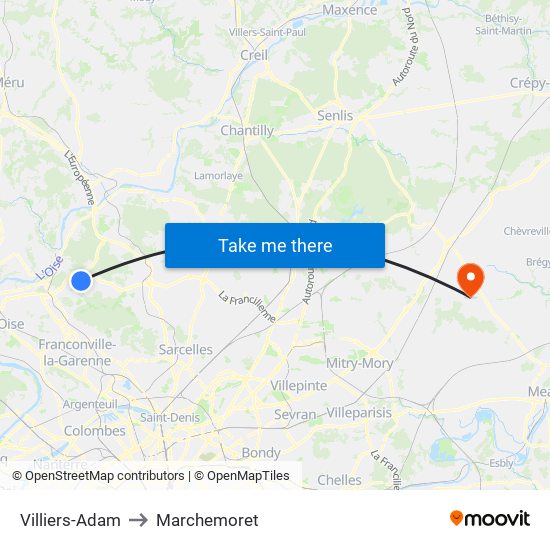 Villiers-Adam to Marchemoret map