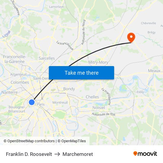 Franklin D. Roosevelt to Marchemoret map