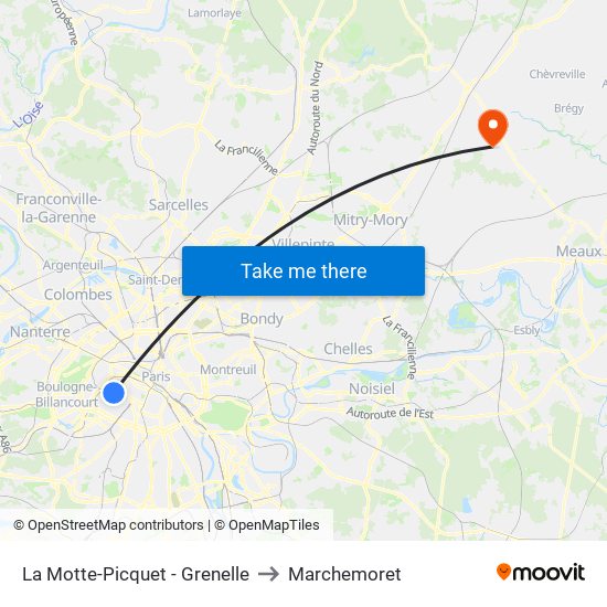 La Motte-Picquet - Grenelle to Marchemoret map