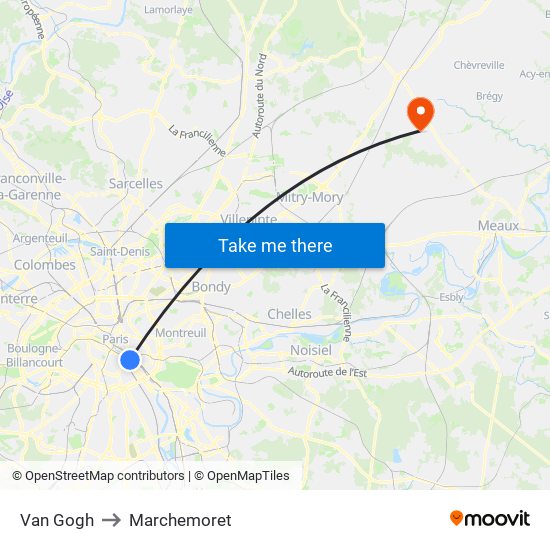 Van Gogh to Marchemoret map