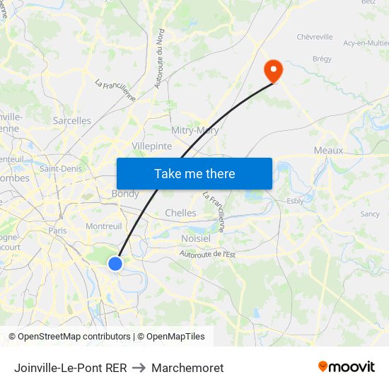 Joinville-Le-Pont RER to Marchemoret map
