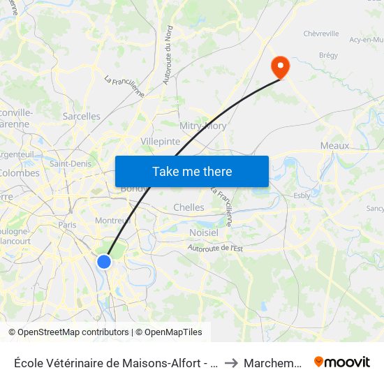 École Vétérinaire de Maisons-Alfort - Métro to Marchemoret map