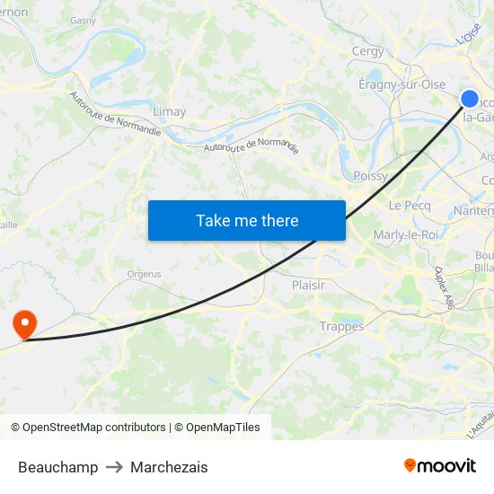 Beauchamp to Marchezais map