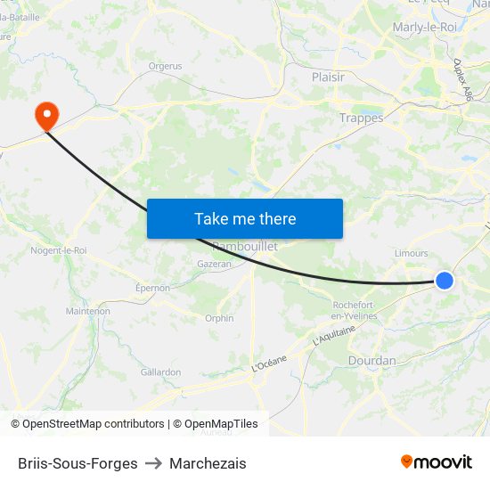 Briis-Sous-Forges to Marchezais map