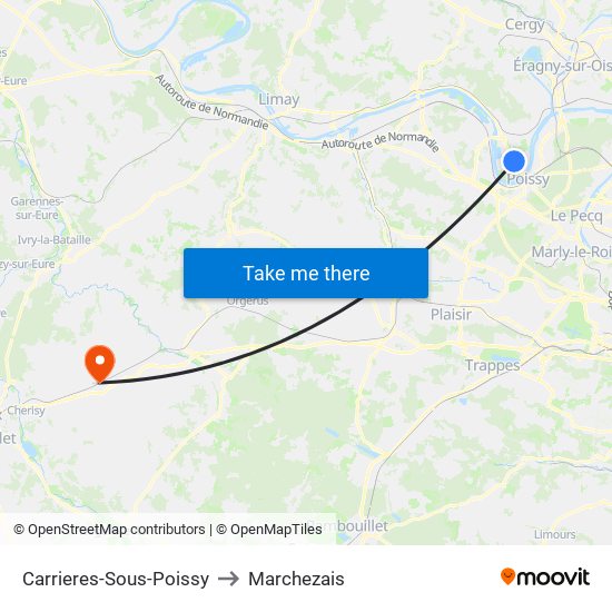 Carrieres-Sous-Poissy to Marchezais map