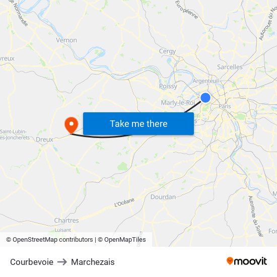 Courbevoie to Marchezais map