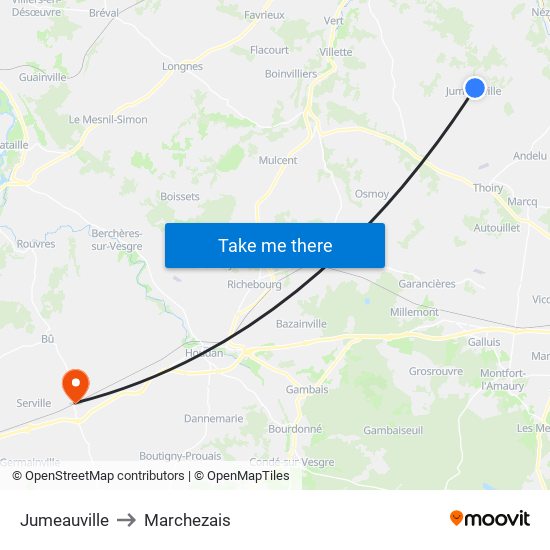 Jumeauville to Jumeauville map