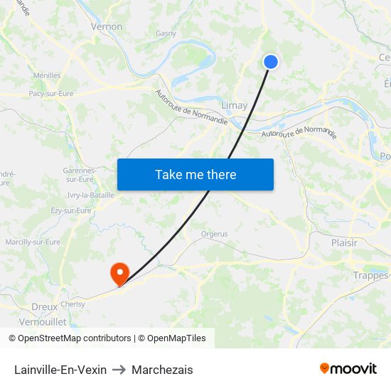 Lainville-En-Vexin to Marchezais map