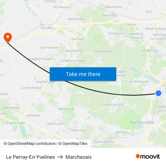 Le Perray-En-Yvelines to Marchezais map