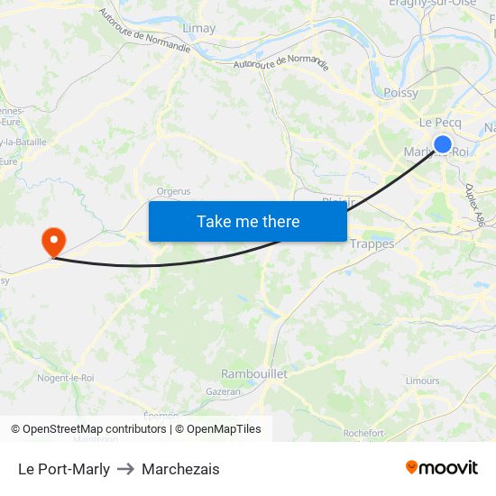 Le Port-Marly to Marchezais map