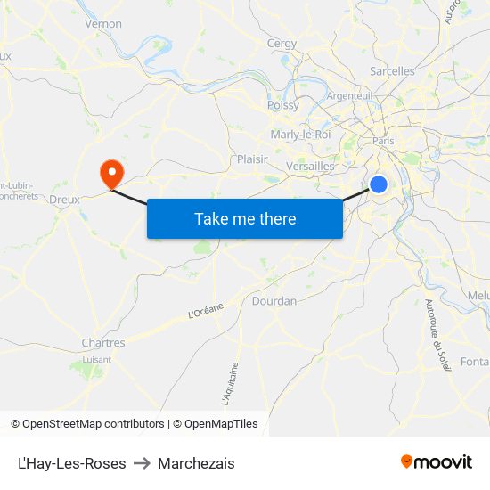 L'Hay-Les-Roses to Marchezais map