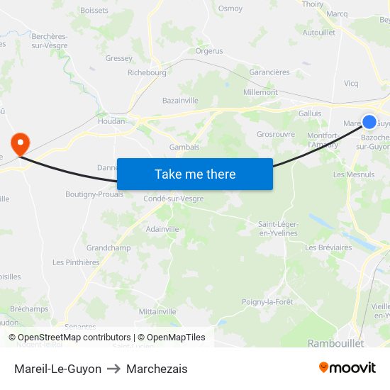Mareil-Le-Guyon to Marchezais map