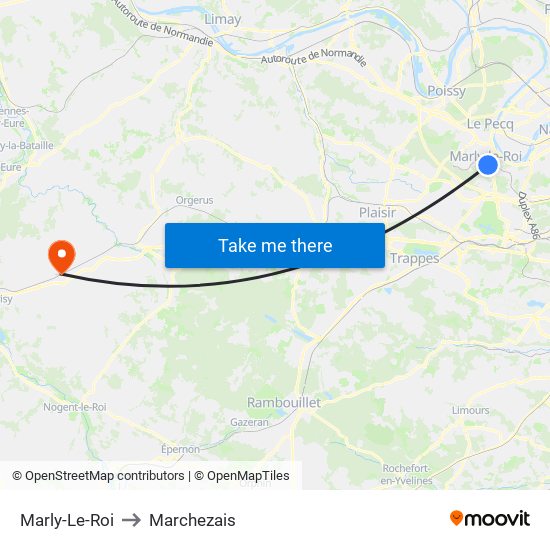 Marly-Le-Roi to Marchezais map