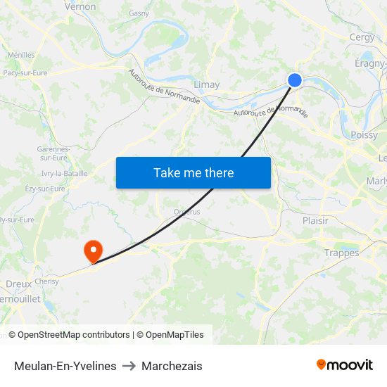 Meulan-En-Yvelines to Marchezais map