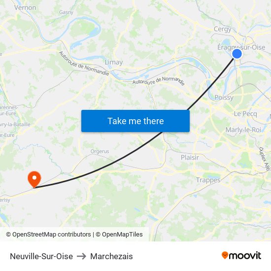 Neuville-Sur-Oise to Marchezais map