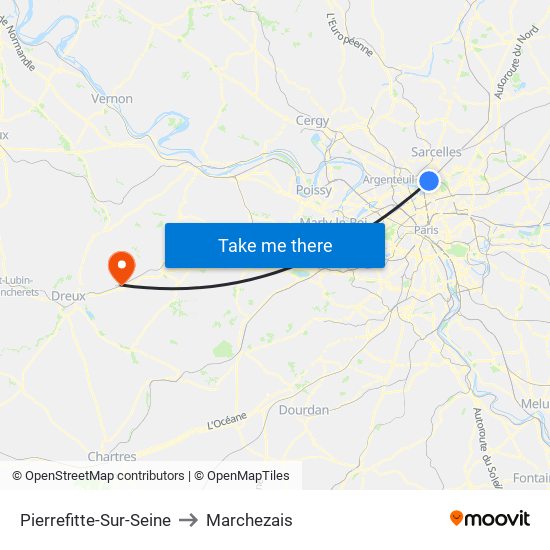 Pierrefitte-Sur-Seine to Marchezais map