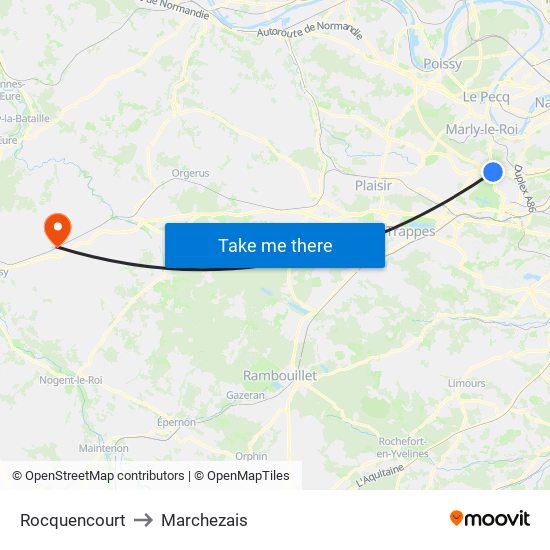 Rocquencourt to Marchezais map