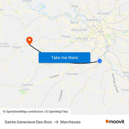 Sainte-Genevieve-Des-Bois to Marchezais map