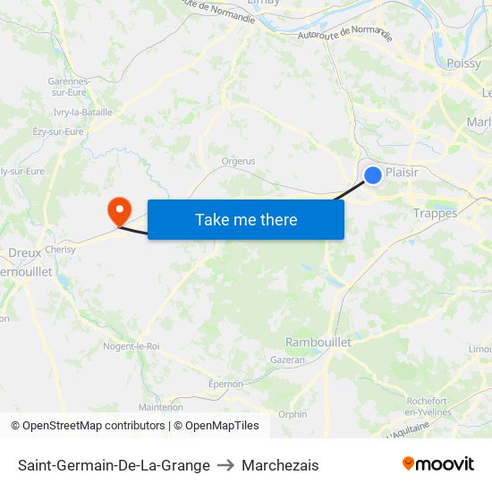 Saint-Germain-De-La-Grange to Marchezais map