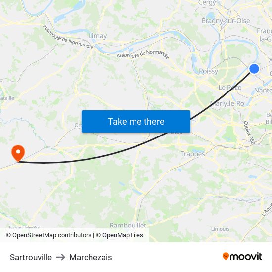 Sartrouville to Marchezais map