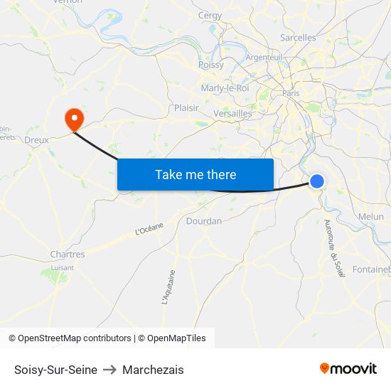 Soisy-Sur-Seine to Marchezais map