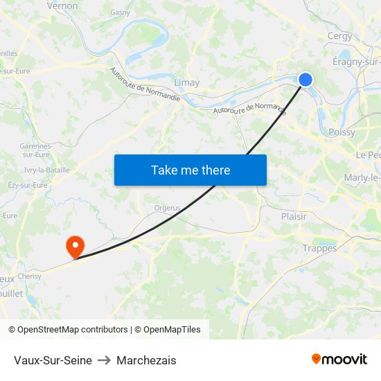 Vaux-Sur-Seine to Marchezais map