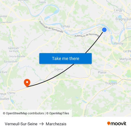 Verneuil-Sur-Seine to Marchezais map