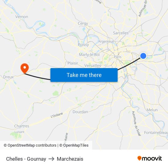 Chelles - Gournay to Marchezais map