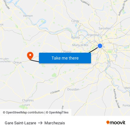 Gare Saint-Lazare to Marchezais map