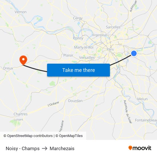 Noisy - Champs to Marchezais map