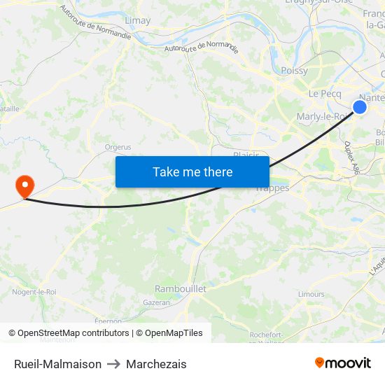 Rueil-Malmaison to Marchezais map