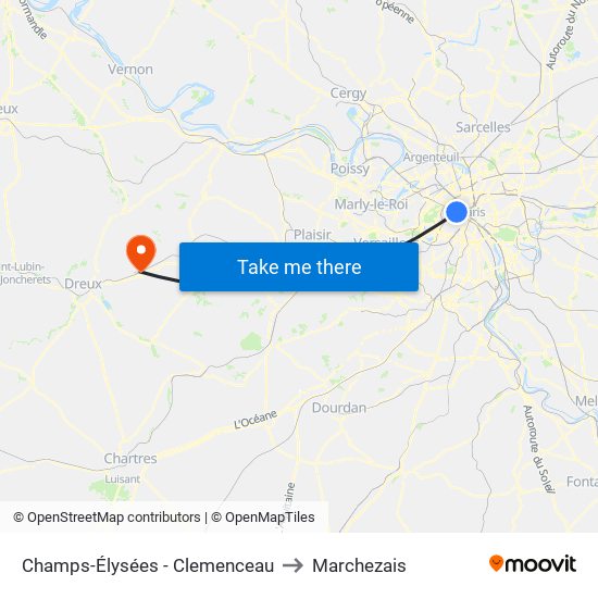 Champs-Élysées - Clemenceau to Marchezais map