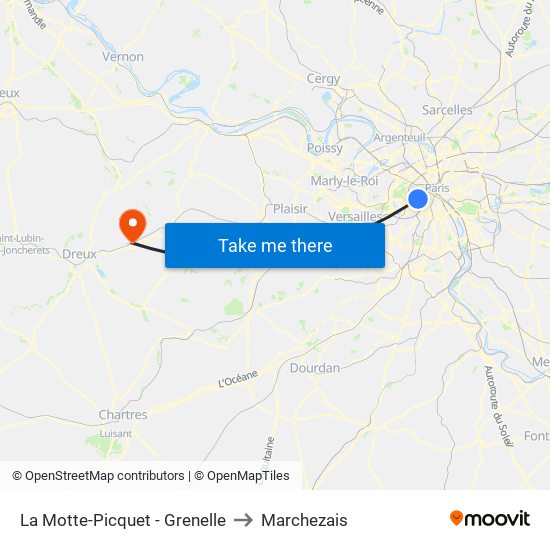 La Motte-Picquet - Grenelle to Marchezais map