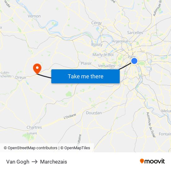 Van Gogh to Marchezais map