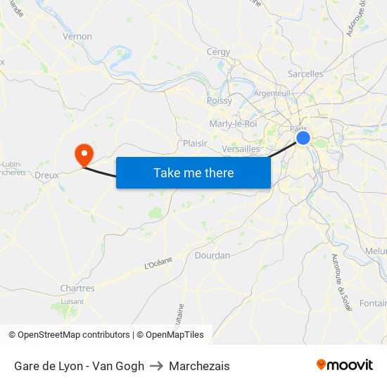 Gare de Lyon - Van Gogh to Marchezais map