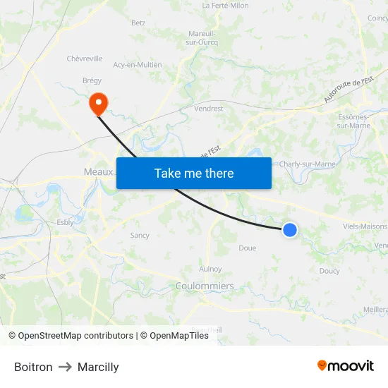 Boitron to Marcilly map