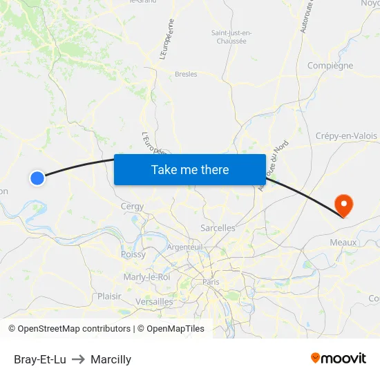 Bray-Et-Lu to Marcilly map