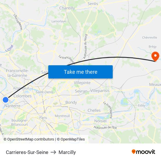 Carrieres-Sur-Seine to Marcilly map