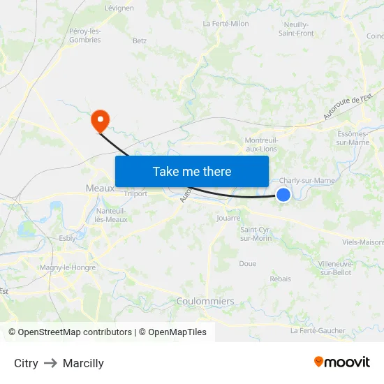 Citry to Marcilly map