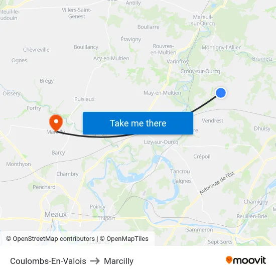 Coulombs-En-Valois to Marcilly map