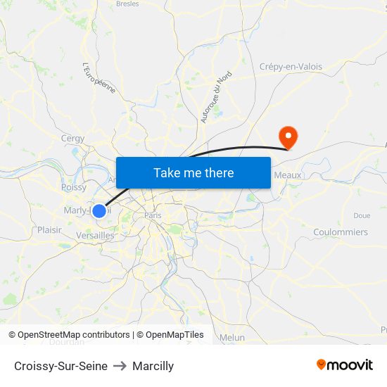 Croissy-Sur-Seine to Marcilly map