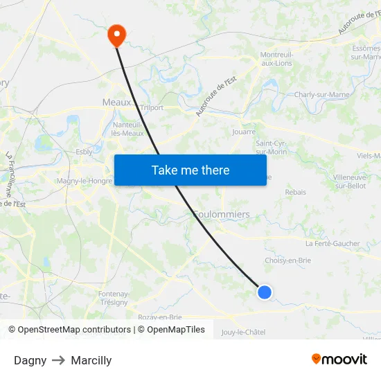 Dagny to Marcilly map