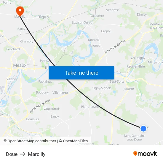 Doue to Marcilly map